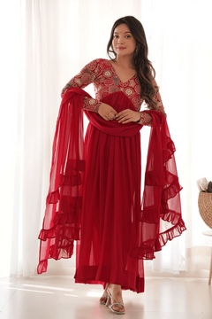 Crimson Red Anarkali Suit