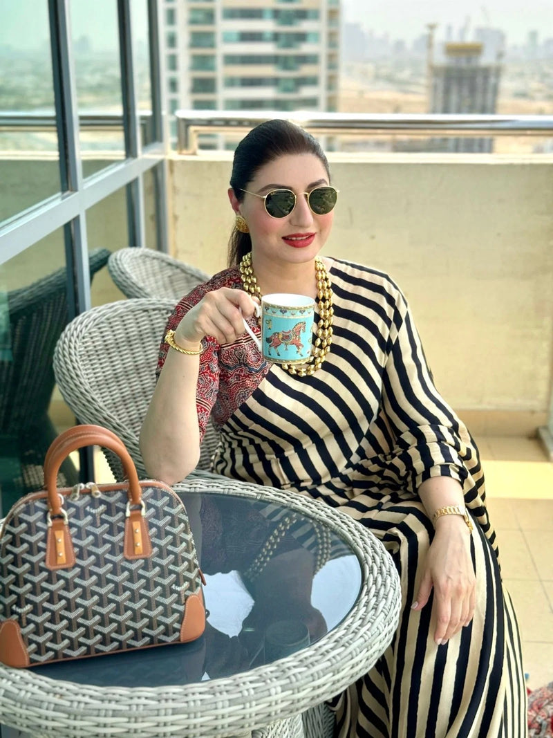 Rangrez Ajrakh Stripes Saree