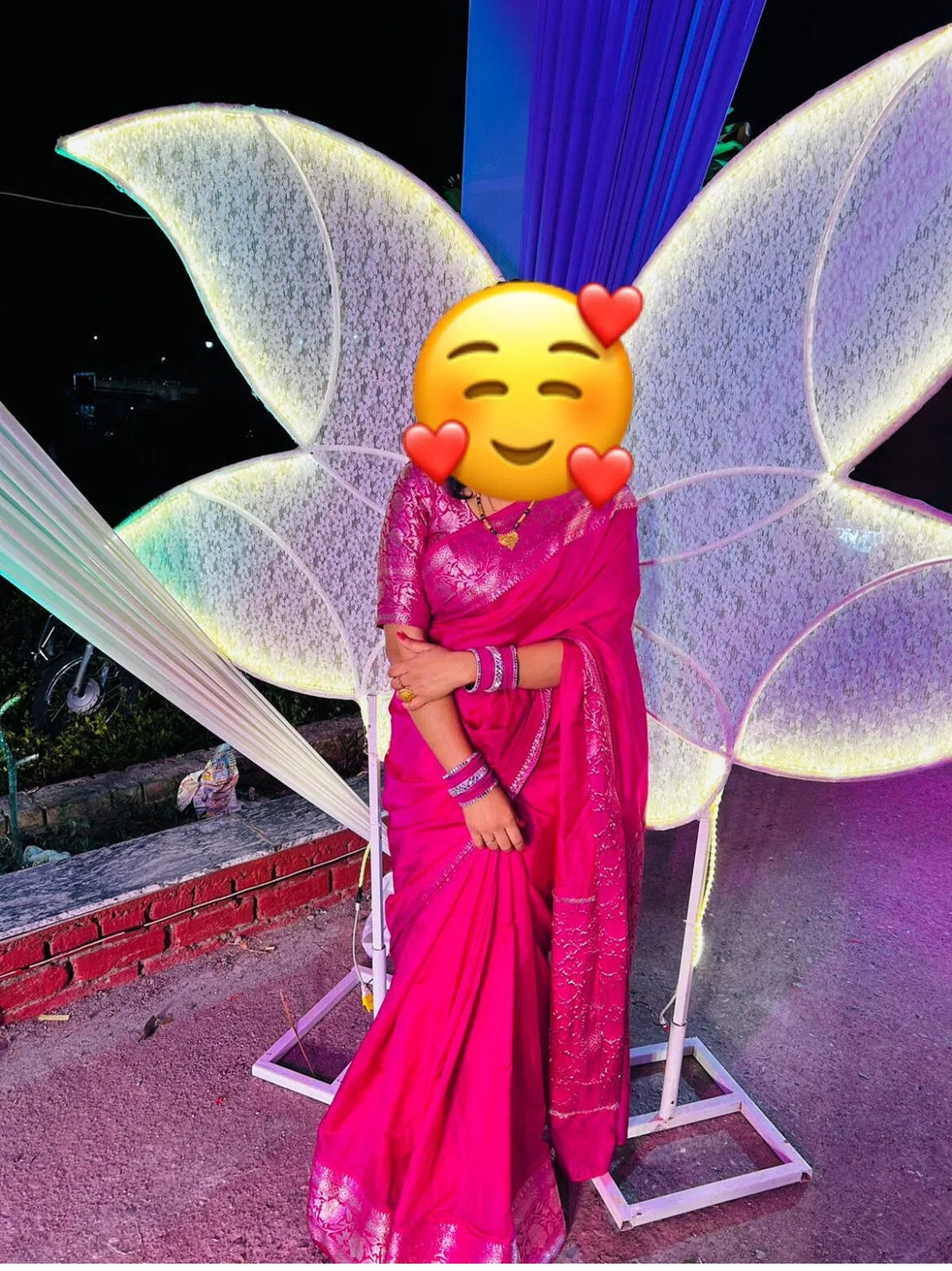 Rani Pink Banarasi Silk Zari Saree