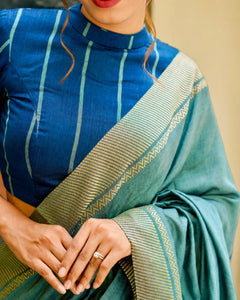 Handloom Cotton Saree with Elegant Contrast Border