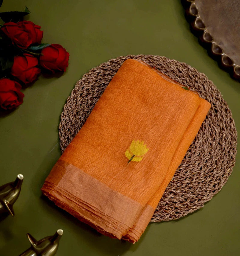 Rajvanshi Silk Linen Jamdani Saree