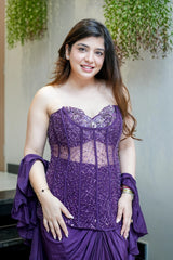 Graceful Embroidered Indowestern Outfit