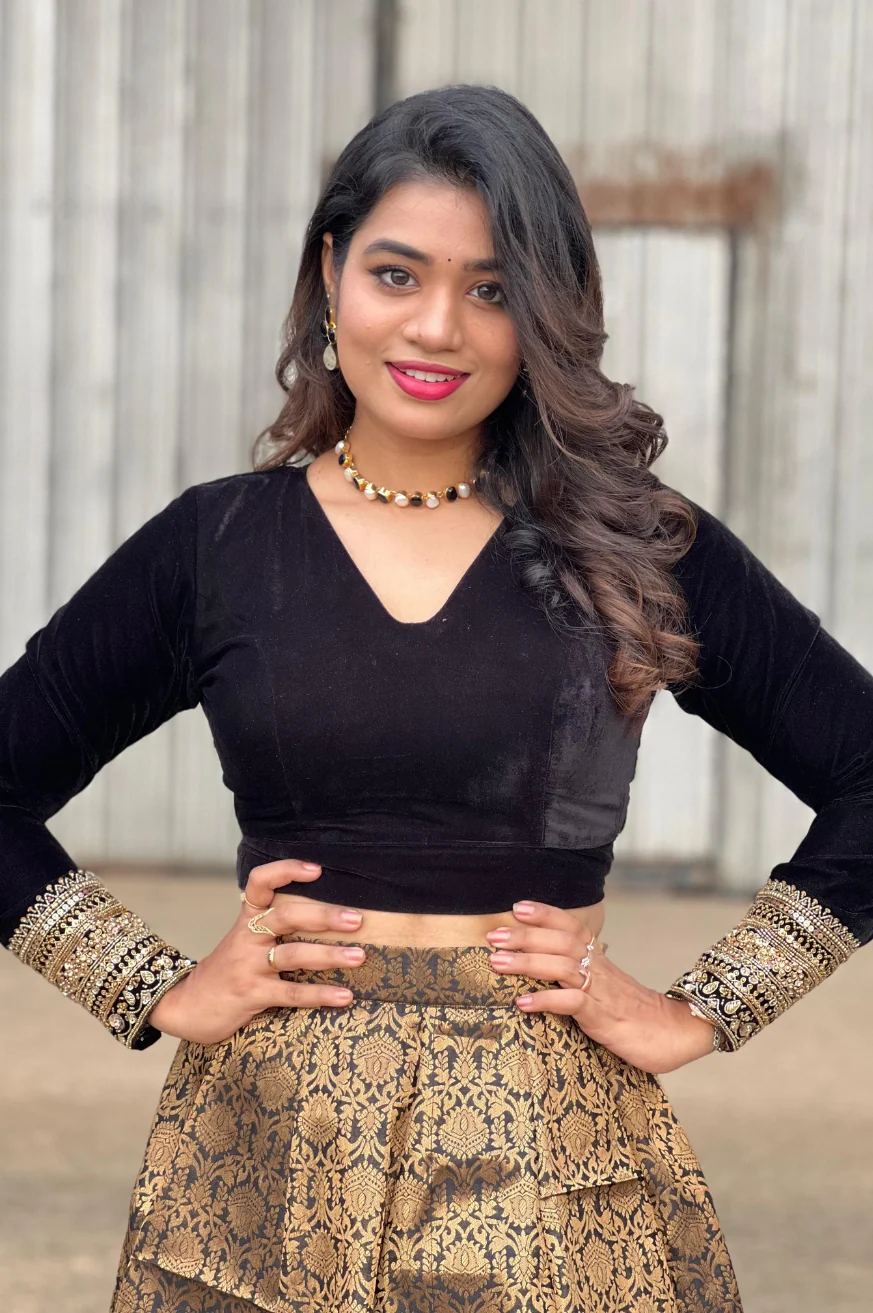 Royal Gita Banarasi Lehenga Set with Velvet Embroidered Blouse