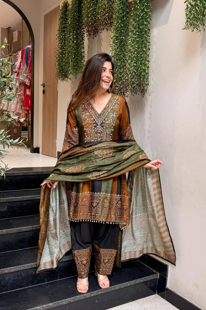 Ethnic Farshi Salwar Set with Dupatta