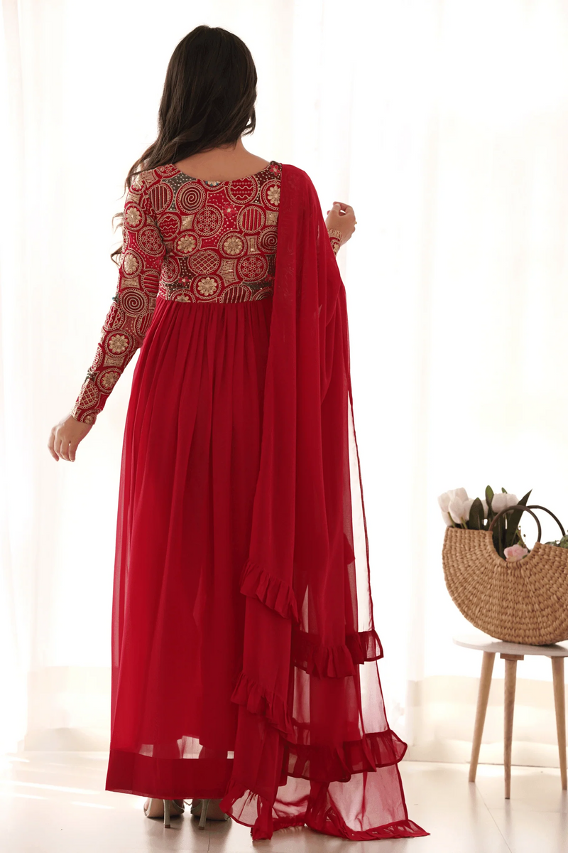 Crimson Red Anarkali Suit