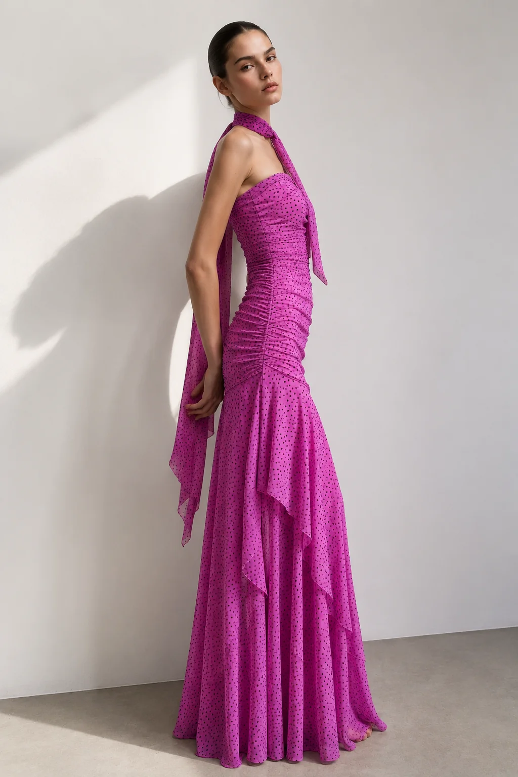Rose Mirage Scarf Maxi Dress
