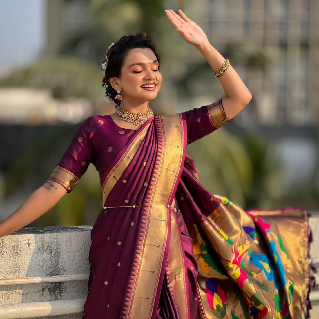 Mayur Varnika Soft Silk Paithani Nauvari Saree