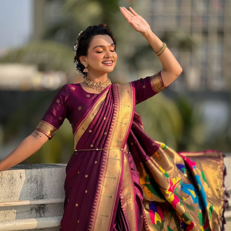 Mayur Varnika Soft Silk Paithani Nauvari Saree