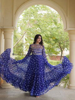 Riva Folk Bandhani Kutchhi Patchwork 12-Meter Flare Gown