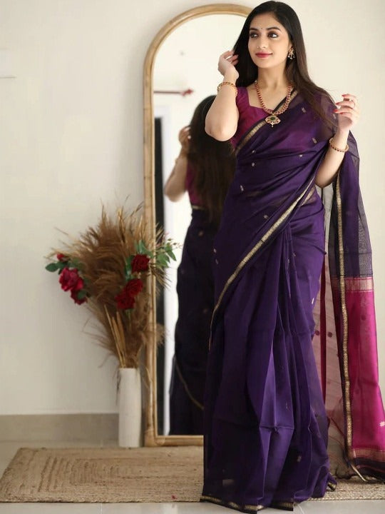 Dhara Maheshwari Zari Buti Saree