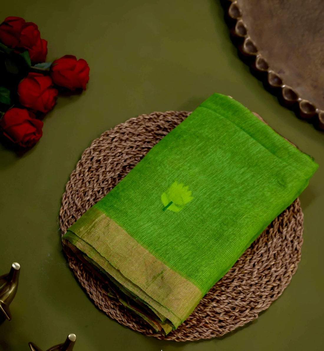 Rajvanshi Silk Linen Jamdani Saree