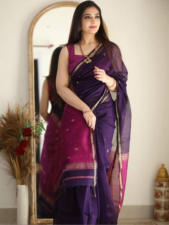 Dhara Maheshwari Zari Buti Saree