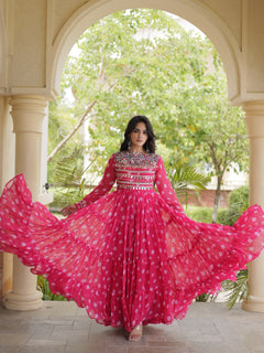 Riva Folk Bandhani Kutchhi Patchwork 12-Meter Flare Gown