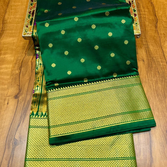 Kalanjali  Semi Silk Paithani Saree with Golden Zari Border