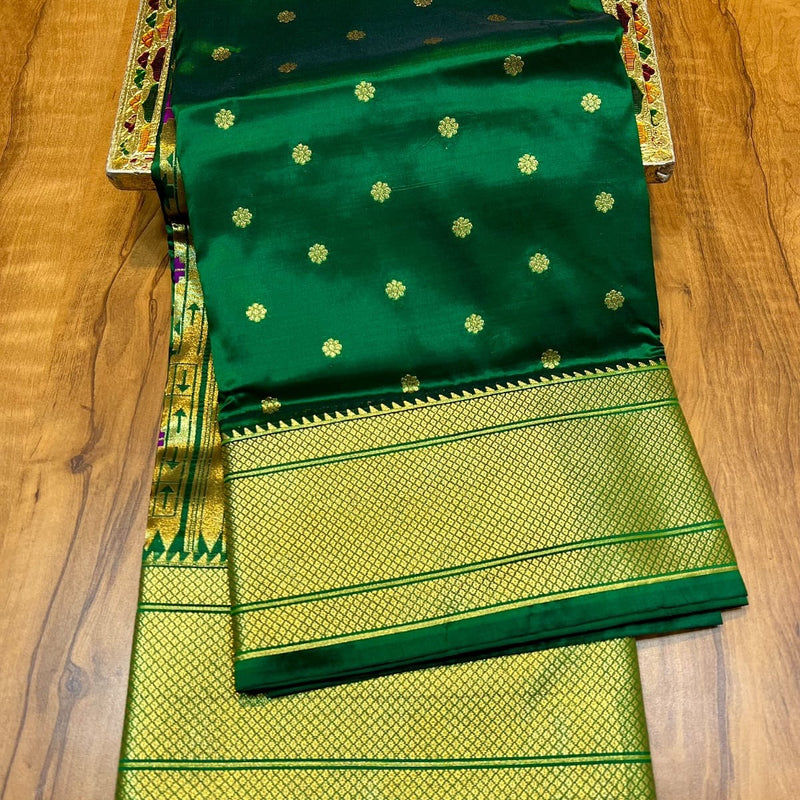 Kalanjali  Pure Silk Paithani Saree with Golden Zari Border