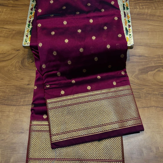 Kalanjali  Semi Silk Paithani Saree with Golden Zari Border