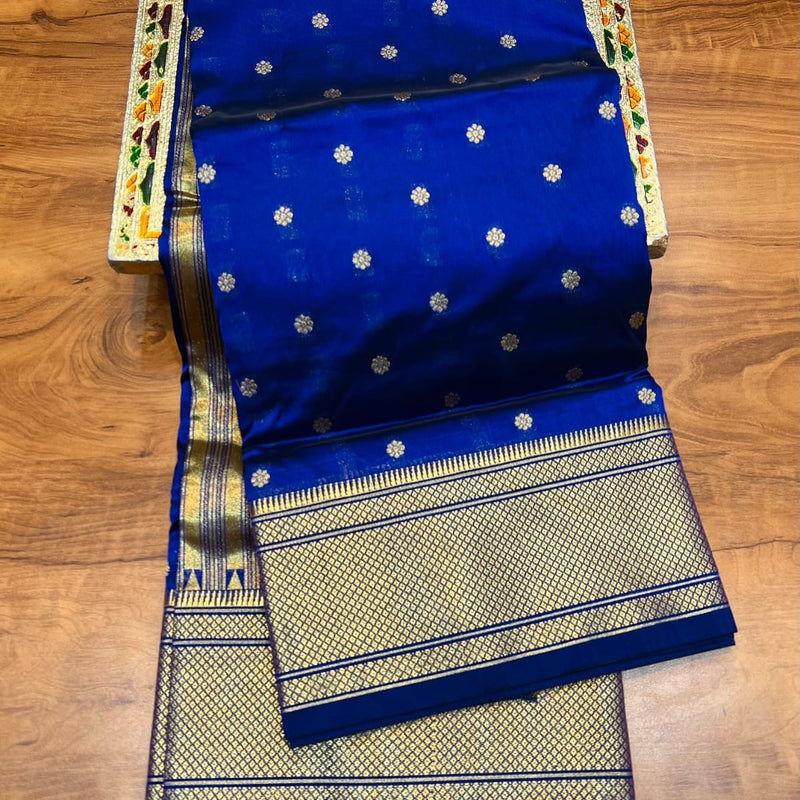 Kalanjali  Pure Silk Paithani Saree with Golden Zari Border