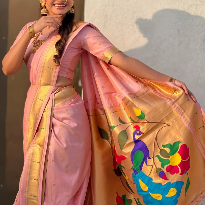 Mayur Varnika Soft Silk Paithani Nauvari Saree