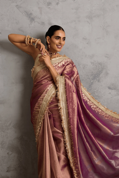 Pink Banarasi Tissue Ready-to-Wea Saree