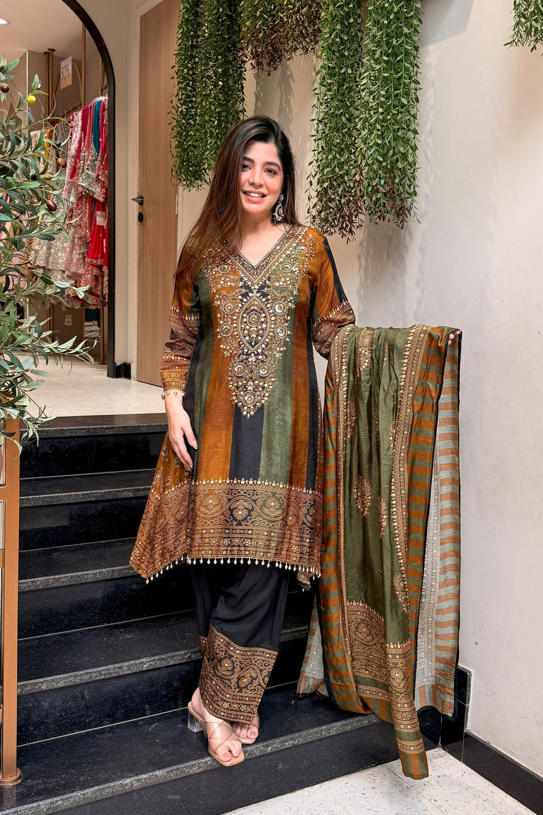 Ethnic Farshi Salwar Set with Dupatta