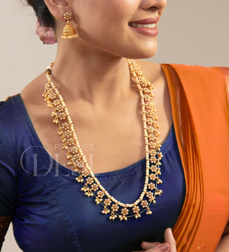 Kudi Kolhapuri Saaj Gold Necklace Set