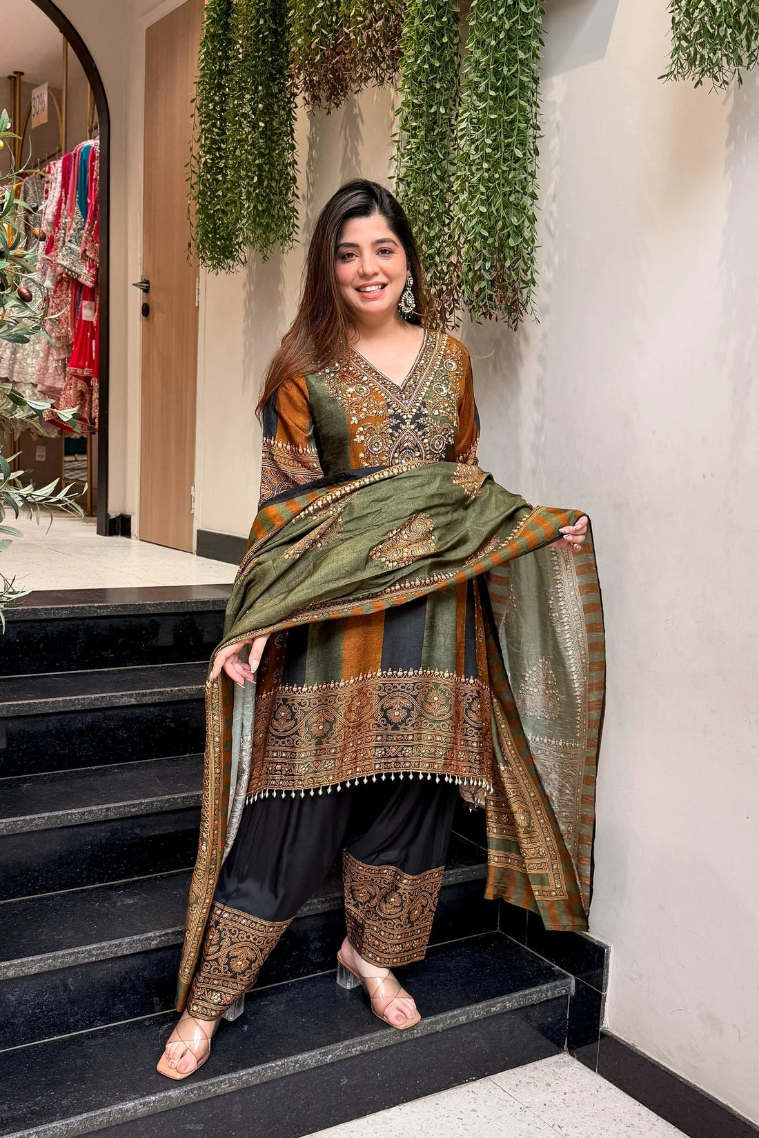 Ethnic Farshi Salwar Set with Dupatta