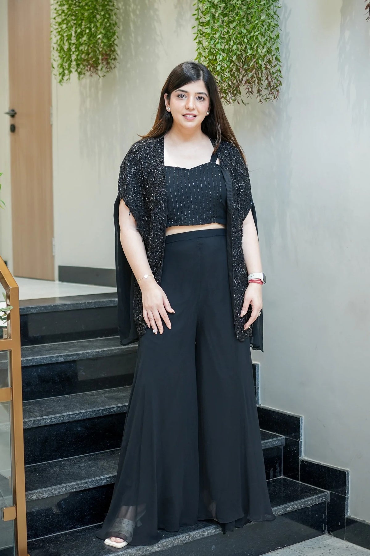 Graceful Embroidered Three Piece Set