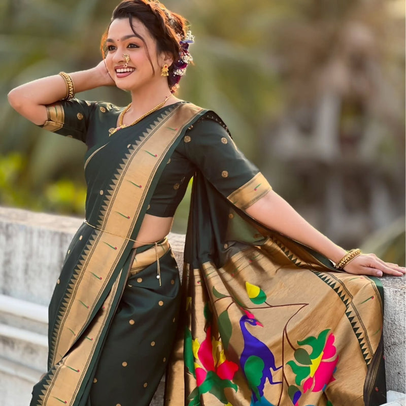Mayur Varnika Soft Silk Paithani Nauvari Saree