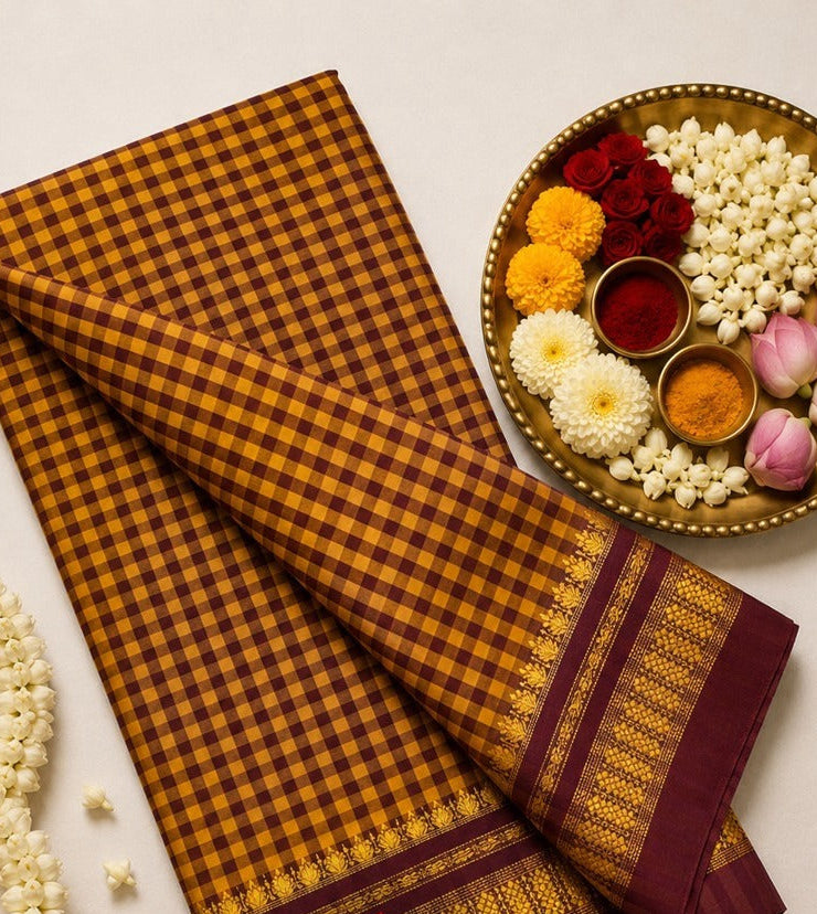 Dakshina Ikkal Zari Cotton Saree