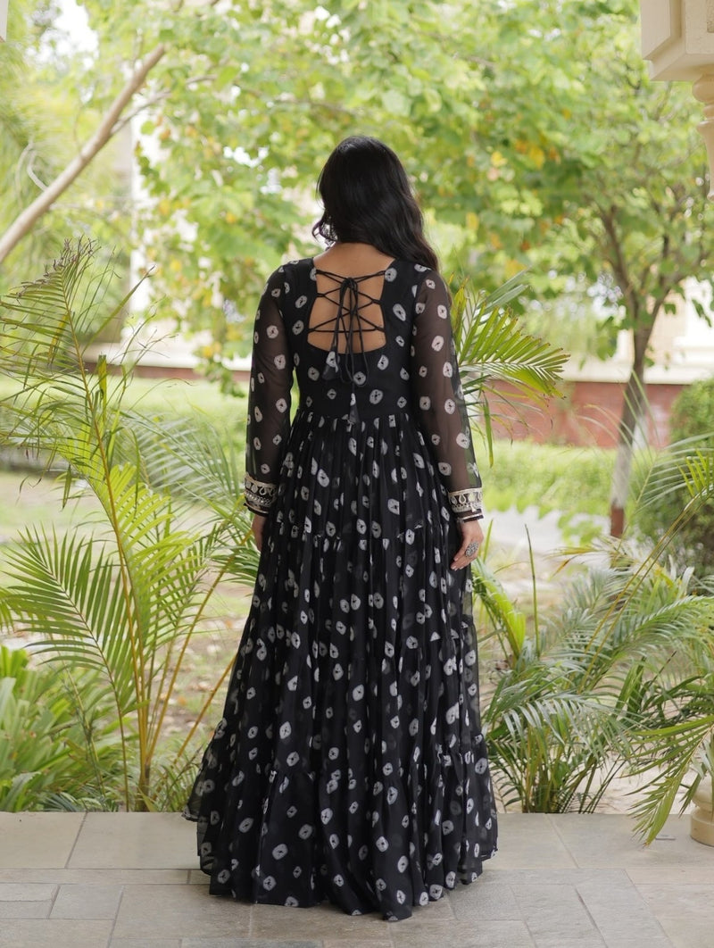 Riva Folk Bandhani Kutchhi Patchwork 12-Meter Flare Gown