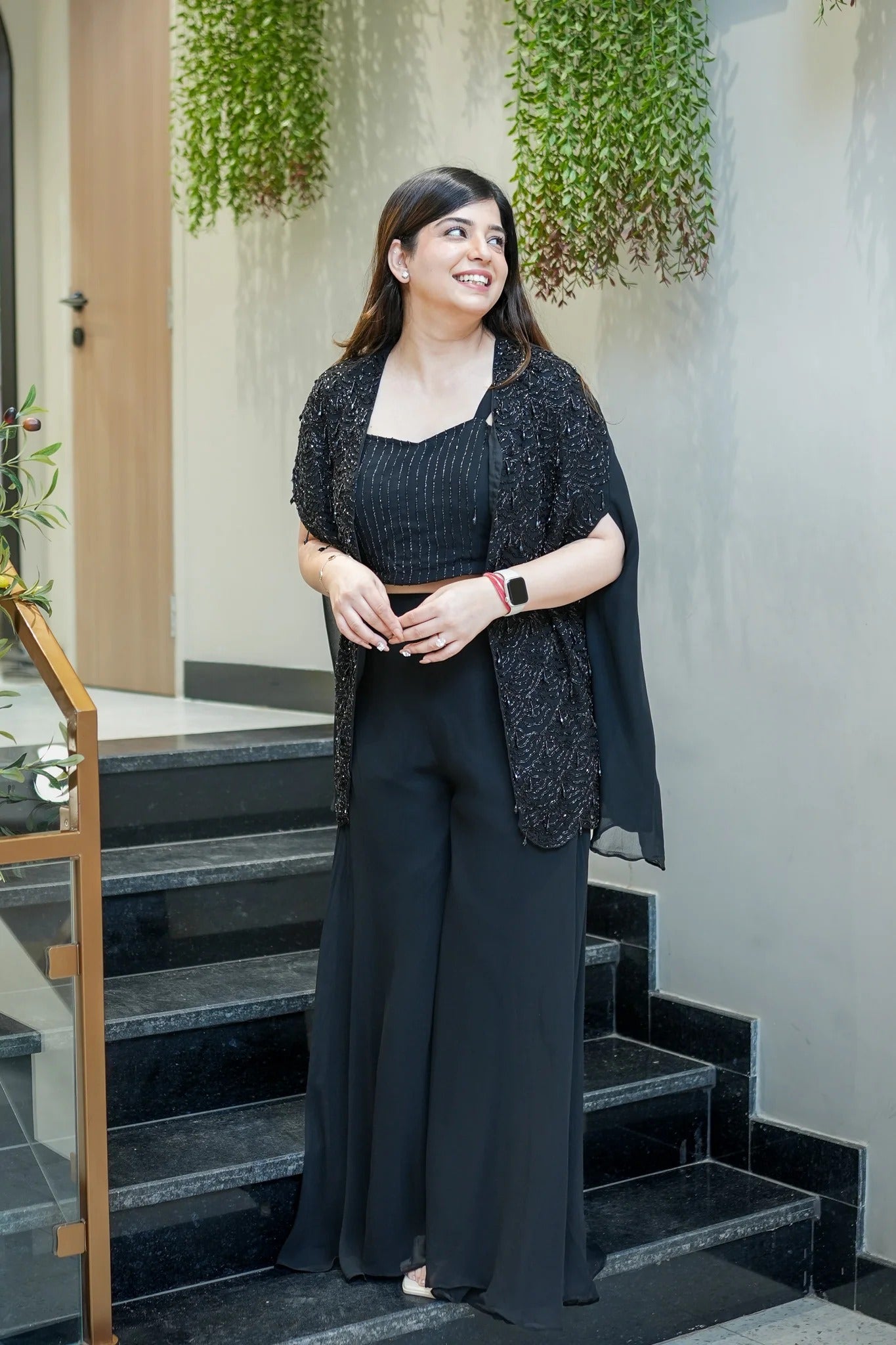 Graceful Embroidered Three Piece Set