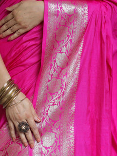 Rani Pink Banarasi Silk Zari Saree