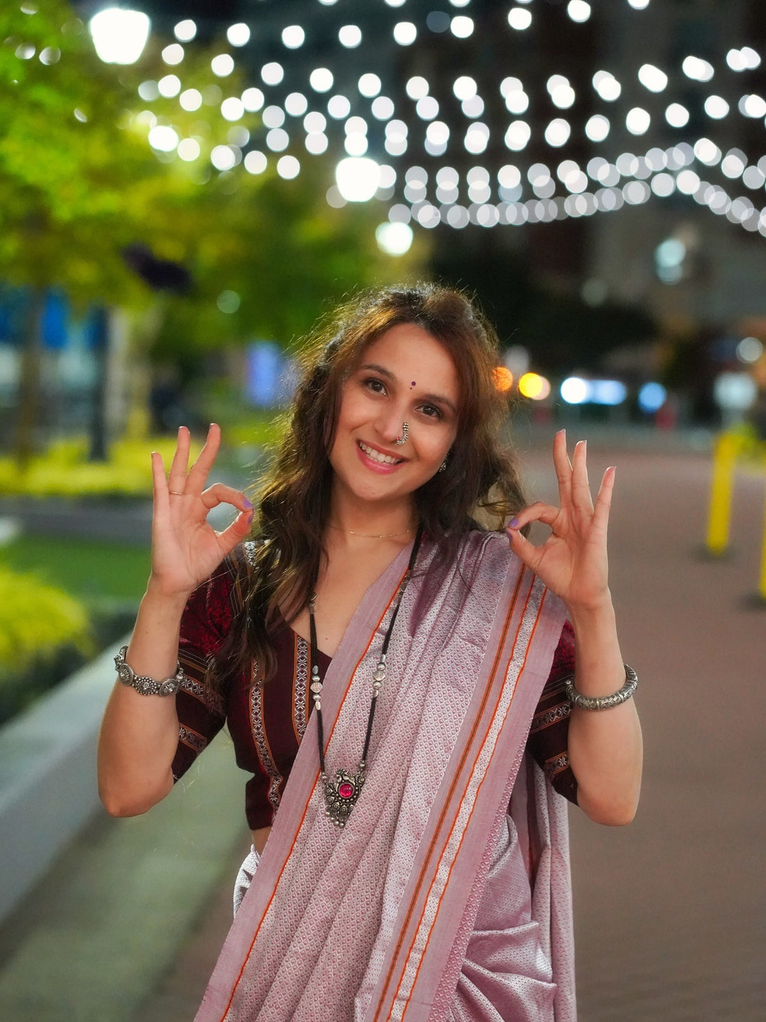 Pastel Khun & Ilkal Handloom Saree Lavender Pink