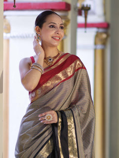 Banarasi Semi-Silk Zari Checks Saree