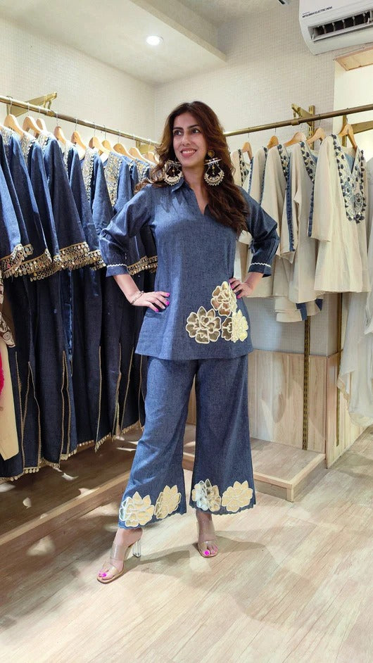 Blue Organic Cotton Denim Coord Set