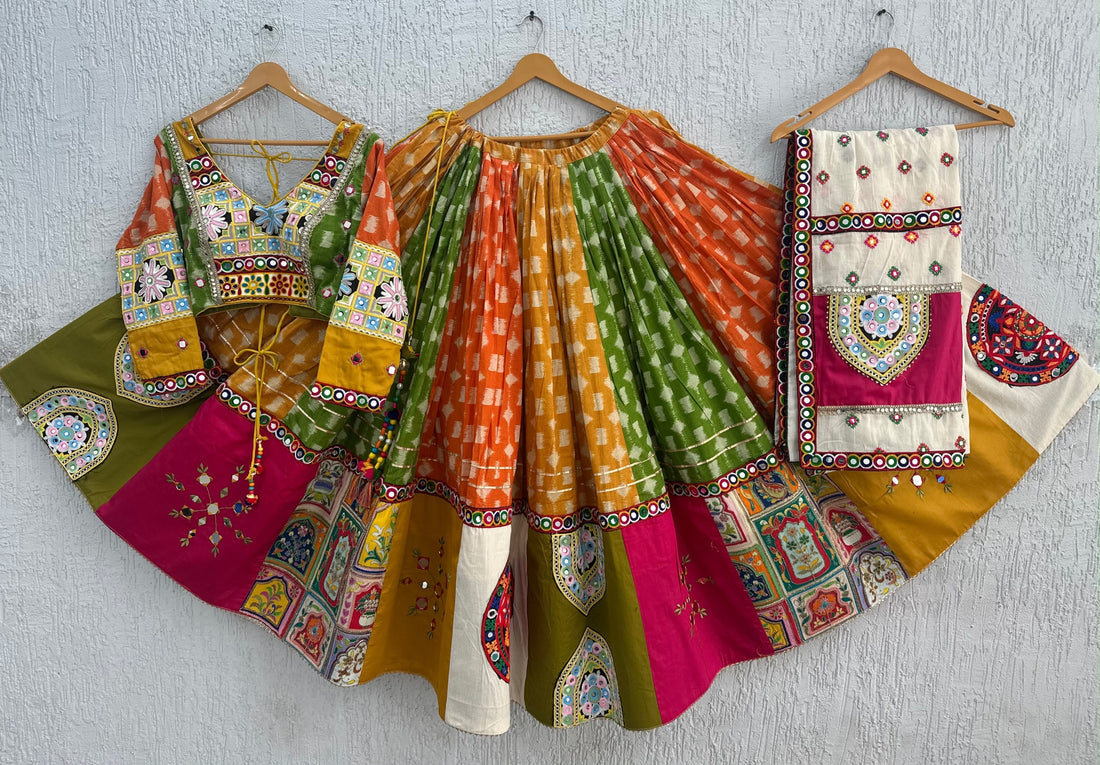 Garba Glam Original Georgette Lehenga Choli with Mirror Work