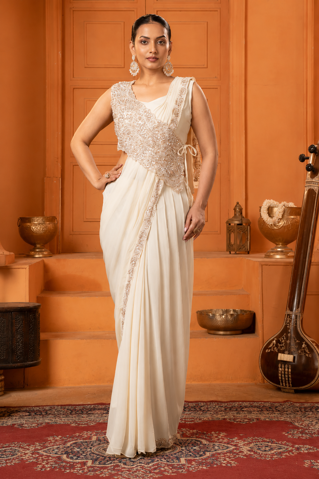 Sapphire Drape Couture Saree