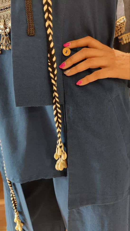 Teal Blue Organic Cotton Three-Piece Co-Ord Set