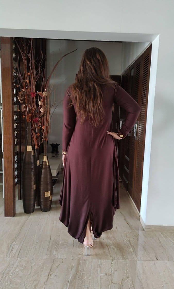 Cotton Navy Blue Gold Long Dress