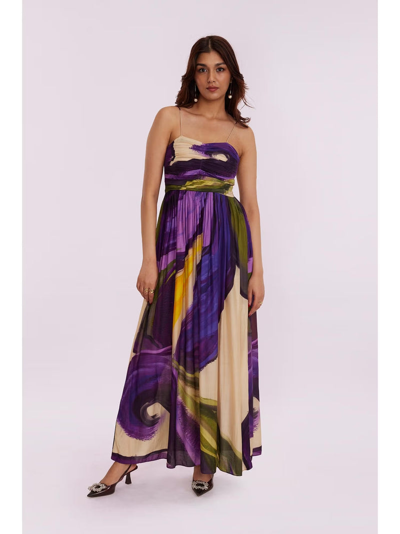 Wisteria Viscose Printed Maxi Dress