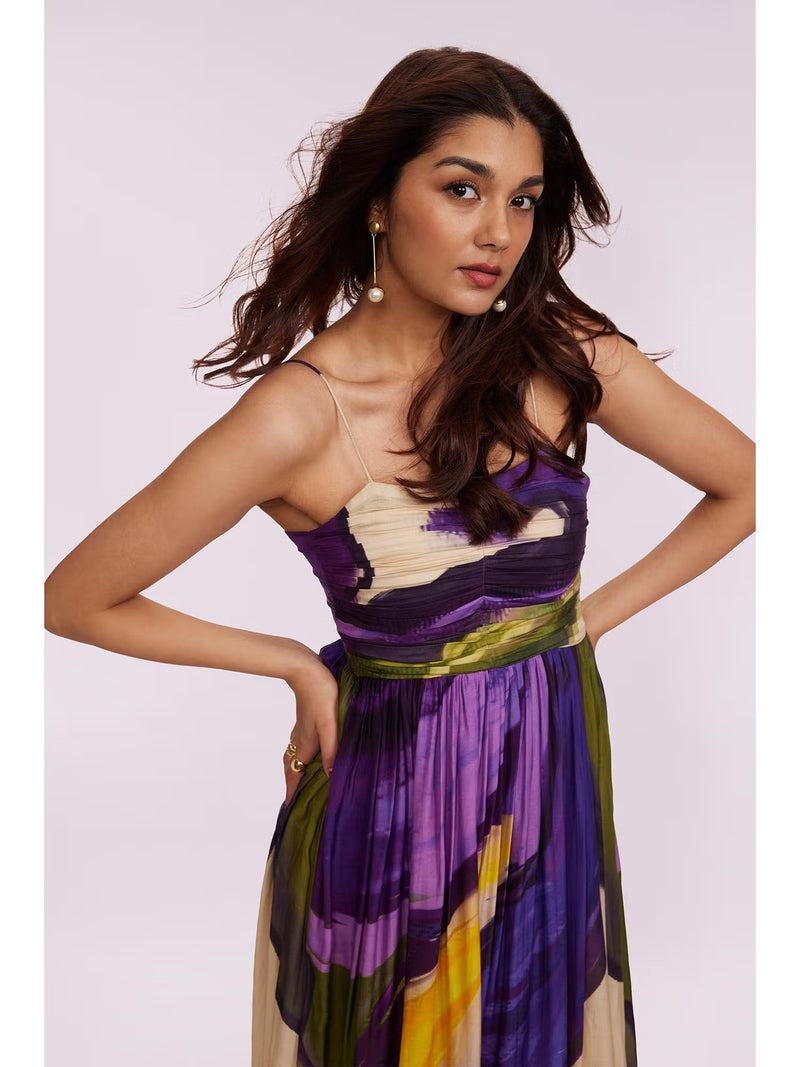 Wisteria Viscose Printed Maxi Dress