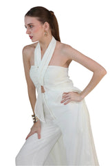 Elegant Halter Drape Resort Co-ord Set