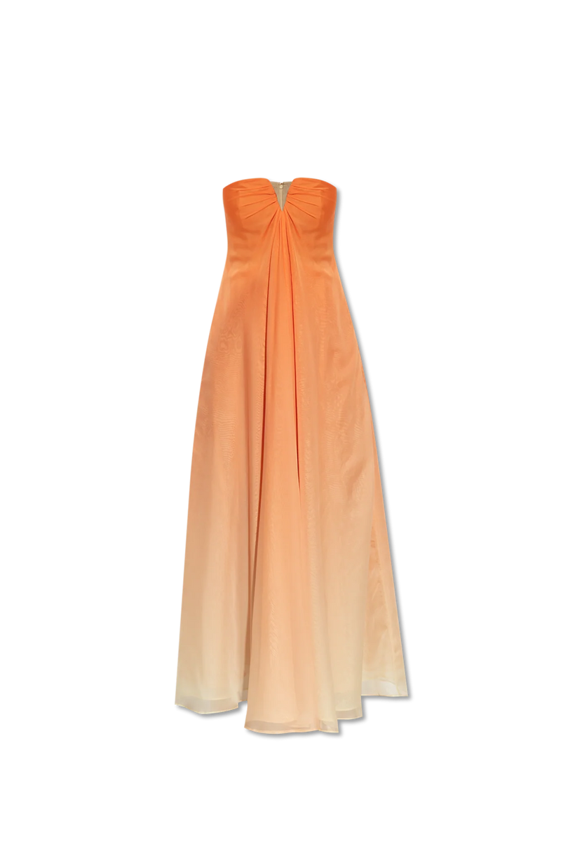 Orange Ombre Semi-Sheer Gown