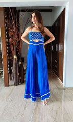 Chiffon Blue Work Jumpsuit