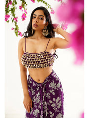 Raga Bela Sequined Silk Strap Blouse