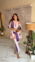 Flex Cotton Lavender Digital Print Co-Ord