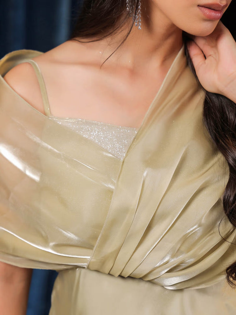 Organza Gleam Aura Flow Cape Dress