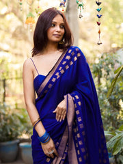 Blue Cotton Meher Tassel Saree