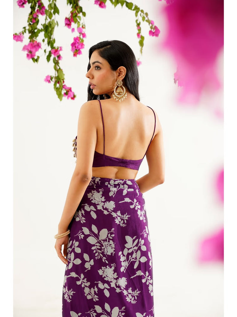 Raga Bela Sequined Silk Strap Blouse