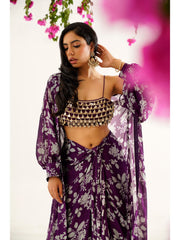 Raga Bela Sequined Silk Strap Blouse